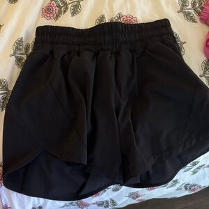 Black Women's Athletic Layered Shorts